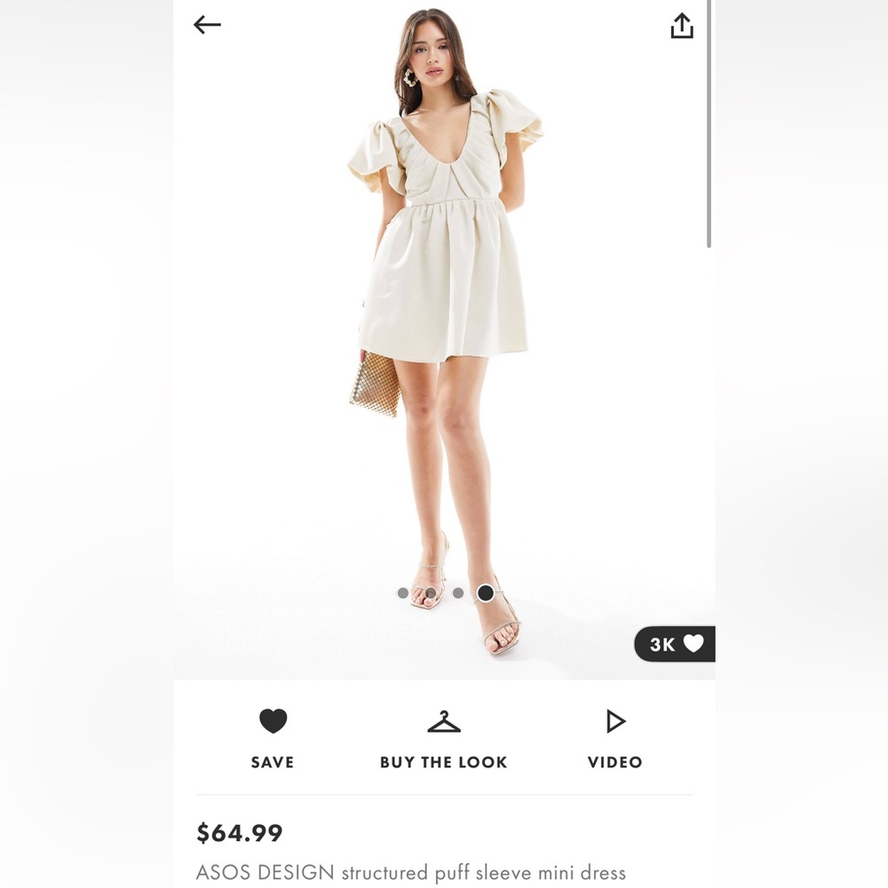 ASOS DESIGN puff sleeve mini dress